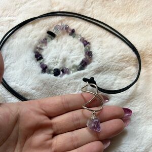 Bracelet and Necklace Pretty Stone Combo